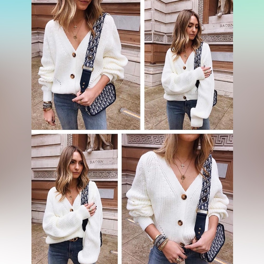 Oversized cable knit cardigan